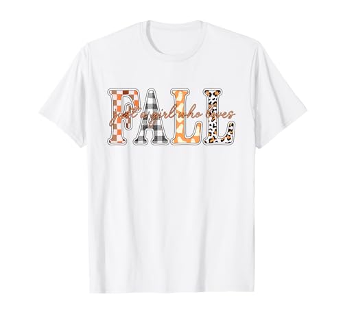 Just A Girl Who Loves Herbst Shirt Plaid Ghost Pumpkin Leopard T-Shirt von Autumn Pumpkin Spice Cozy Plaid Leopard Retro Tees