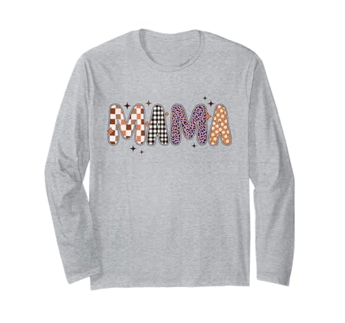 Trendiges Mama Hemd Plaid Karo Leopard Blumenmuster Langarmshirt von Autumn Pumpkin Spice Cozy Plaid Leopard Retro Tees