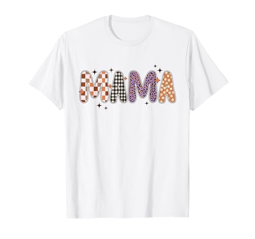 Trendiges Mama Hemd Plaid Karo Leopard Blumenmuster T-Shirt von Autumn Pumpkin Spice Cozy Plaid Leopard Retro Tees
