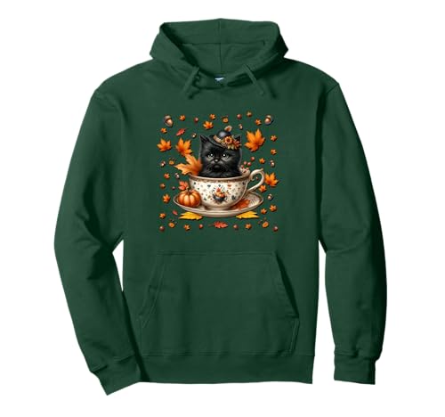 Kitten Fall Must Haves for Women and Girls Cute Autumn Cat Pullover Hoodie von Autumn Tea Cup Fall Kitten Gifts For Coffee Lovers