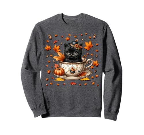 Kitten Fall Must Haves for Women and Girls Cute Autumn Cat Sweatshirt von Autumn Tea Cup Fall Kitten Gifts For Coffee Lovers