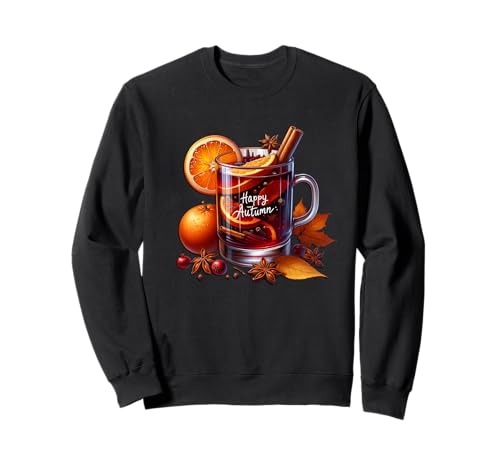 Happy Autumn Tea Graphic for Women and Kids Cute Fall Sweatshirt von Autumn Tea Cups & Fall Themed Gifts For Tea Lovers