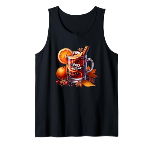 Happy Autumn Tea Graphic for Women and Kids Cute Fall Tank Top von Autumn Tea Cups & Fall Themed Gifts For Tea Lovers