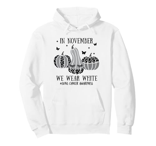 Men Women In November We Wear White Lung Cancer Awareness Pullover Hoodie von Autumn Tee Cute Lung Cancer Awareness Heart Ribbon