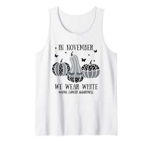 Men Women In November We Wear White Lung Cancer Awareness Tank Top von Autumn Tee Cute Lung Cancer Awareness Heart Ribbon