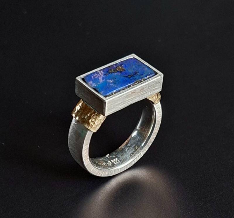 Handgearbeiteter Opalring/ Silberring Mit Boulderopal/ Einzelstück/ Gold/ Herrenring/ Damenring von Auwaldschmiede
