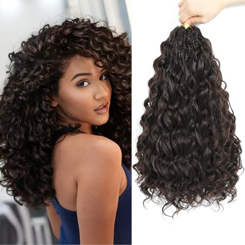 Pre Looped Ocean Wave Crochet Hair 8 Packs Boho Ocean Braids Short Curly Crochet Hair Pre Twisted Synthetic Deep Wavy Crochet Hair for Women (4#, 14 Inch) von Auxemuen