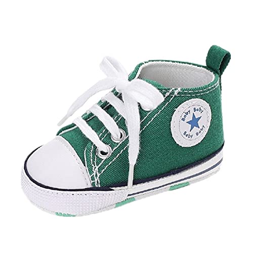 Auxm Babyschuhe für 0-18 Monate, Baby Segeltuchschuhe rutschfeste Schuhe Sneaker (Grün, Numeric_20) von Auxm