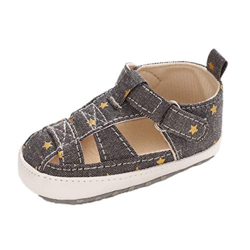 Auxm Babyschuhe für 0-18 Monate, Baby Jungen Weiche Sohle Sandalen Kleinkind Anti-Rutsch Sommer Krippe Erster Wanderer Schuhe von Auxm