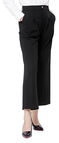 Ava Luke Damen Weite Berufshose – Bequeme Stoffhose für Büro & Alltag 48 Schwarz von Ava Luke