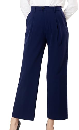 Ava Luke Damen Weite Berufshose – Bequeme Stoffhose für Büro & Alltag 52 Blau von Ava Luke