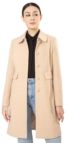 Ava Luke Damen-Wollmantel – Eleganter Frühlingsmantel aus Wolle, Leichter Übergangsmantel für Frauen 52 Beige von Ava Luke