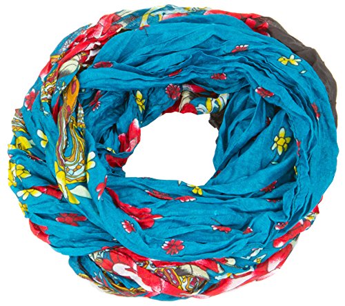 Ava Mia Loop Schal Schlauchschal mit Blumen gemustert 80 x 170 cm, Blau-Türkis von Ava Mia