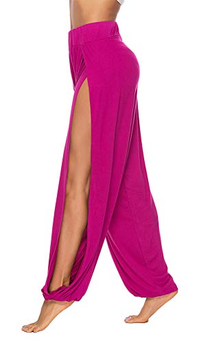 AvaCostume Haremshose mit hohem Schlitz für Damen, Hippie-Haremshose, fuchsia, Klein von AvaCostume