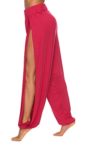 AvaCostume Haremshose mit hohem Schlitz für Damen, Hippie-Haremshose - Rot - Groß von AvaCostume