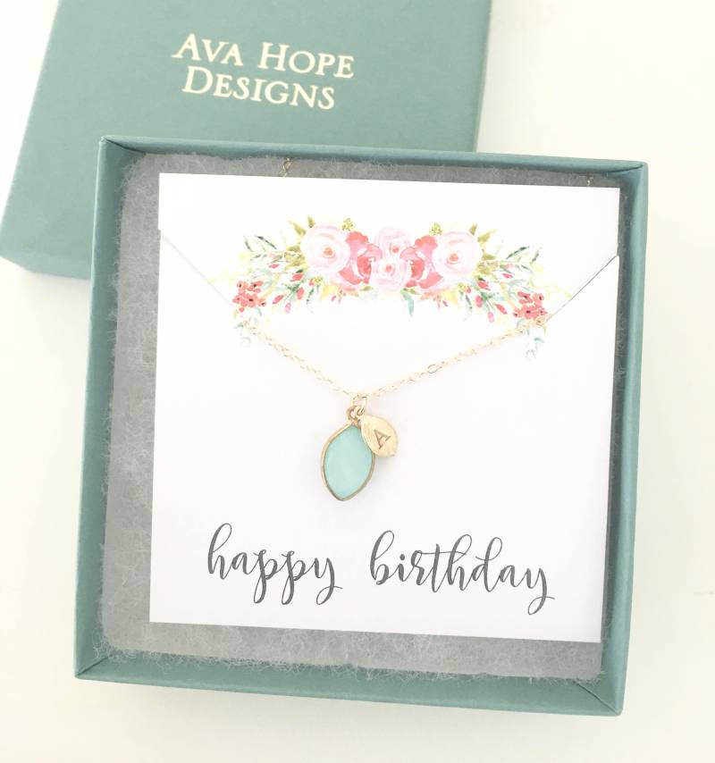 Personalisierte Birthstone Halskette Zierliche Gold Initial Halskette von AvaHopeDesigns