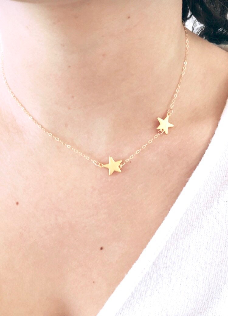 Zierliche Sternchenkette 14K Gold Filled Ankerkette von AvaHopeDesigns