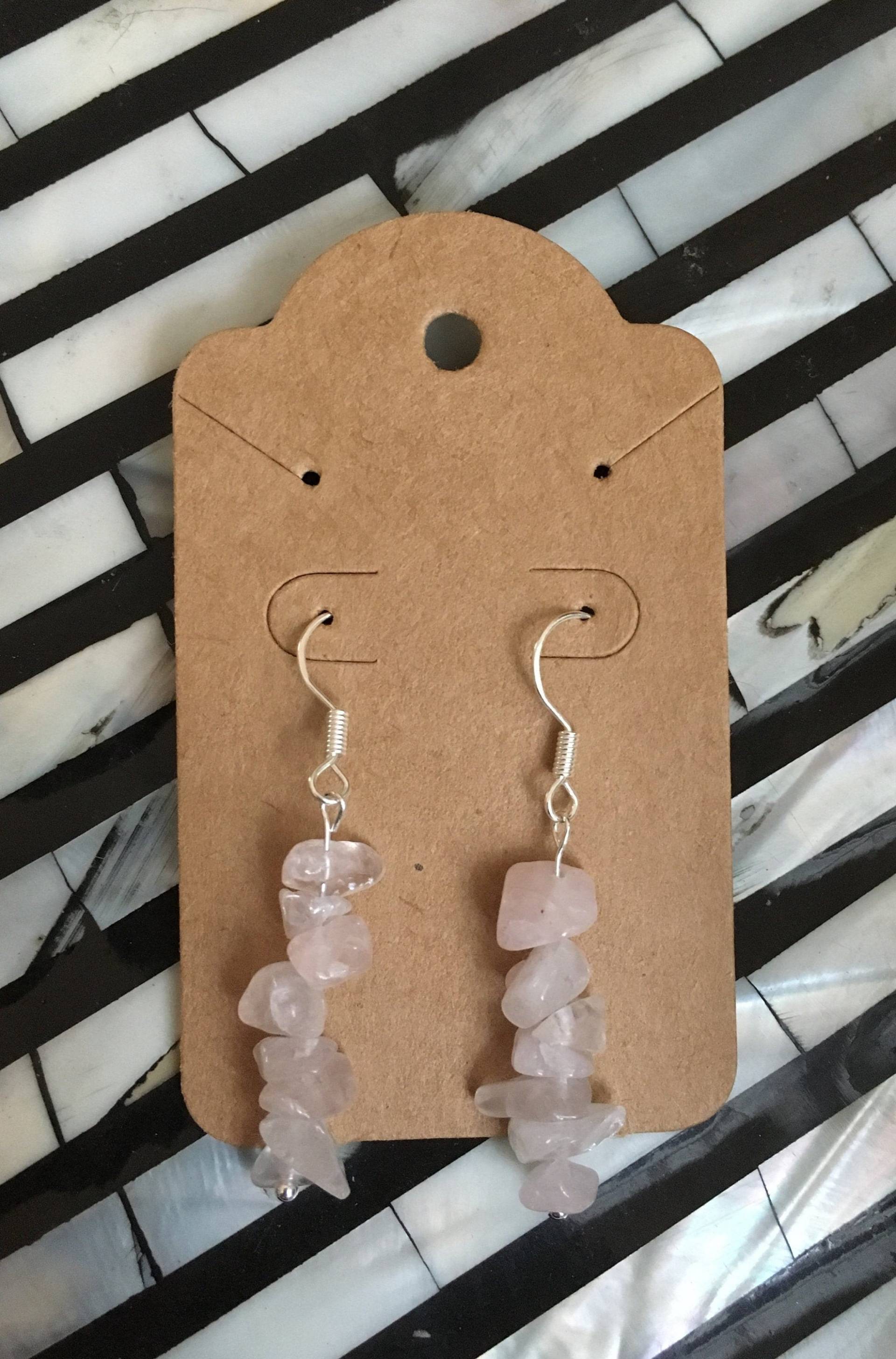 Rosenquarz Ohrringe Mit Echt Sterling Silber Anhänger Rosenquarz Ohrringe Mit Echt Sterling Silber Anhänger von AvaMarieKDesigns