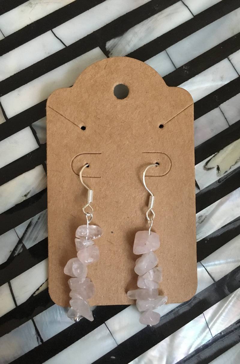 Rosenquarz Ohrringe Mit Echt Sterling Silber Anhänger Rosenquarz Ohrringe Mit Echt Sterling Silber Anhänger von AvaMarieKDesigns