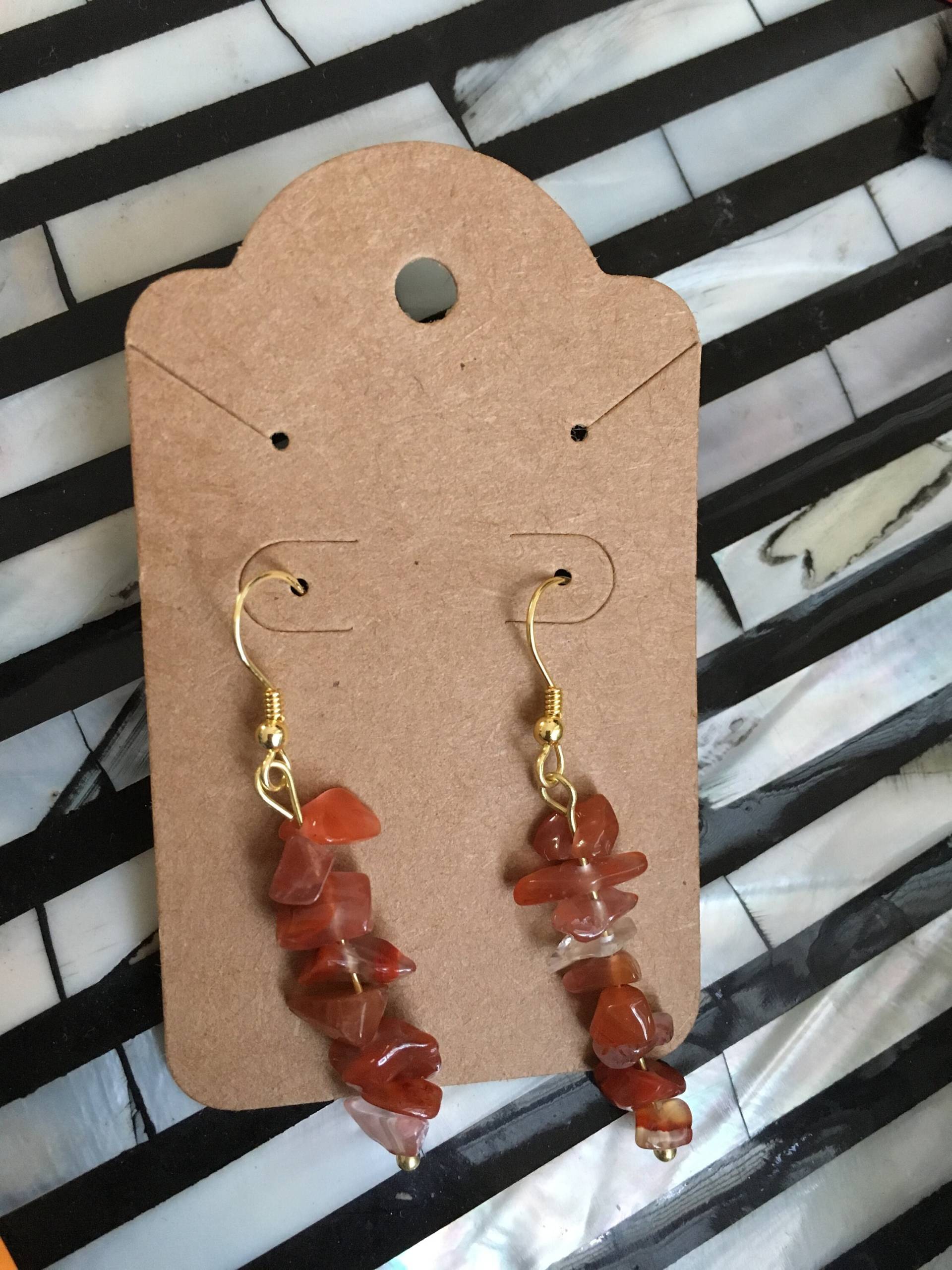Roter Achat Ohrhänger An 14K Gold Überzogene Befestigungen Roter Achat Ohrhänger An 14K Gold Überzogene Befestigungen von AvaMarieKDesigns