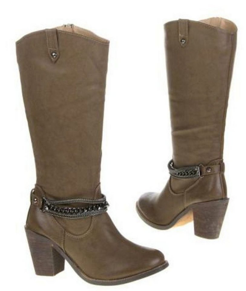 AvaMia Damen Winter Schuhe Boots Damenstiefel Herbststiefel Stiefel leicht gefüttert Winterstiefel Camel Khaki von AvaMia