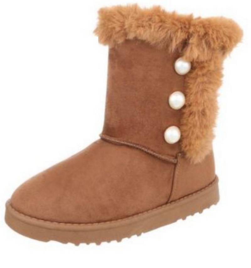 AvaMia Damen Winter Schuhe Boots Damenstiefel Winterstiefel Fellstiefel warm Winterstiefel Fellstiefel warm Fell Camel Grau Schwarz Braun« Winterstiefel von AvaMia