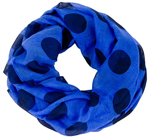 AvaMia Loop Schal Schlauchschal mit Punkte gemustert 80 x 170 cm, Hellblau-Blau von AvaMia