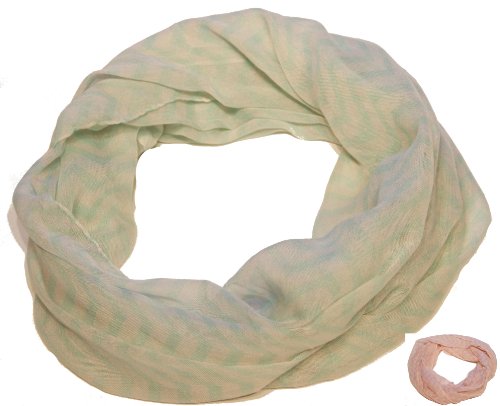 AvaMia Loop Schlauchschal Schal Damenschal mit Streifen gemustert 80 cm x 180 cm, Gruen von AvaMia