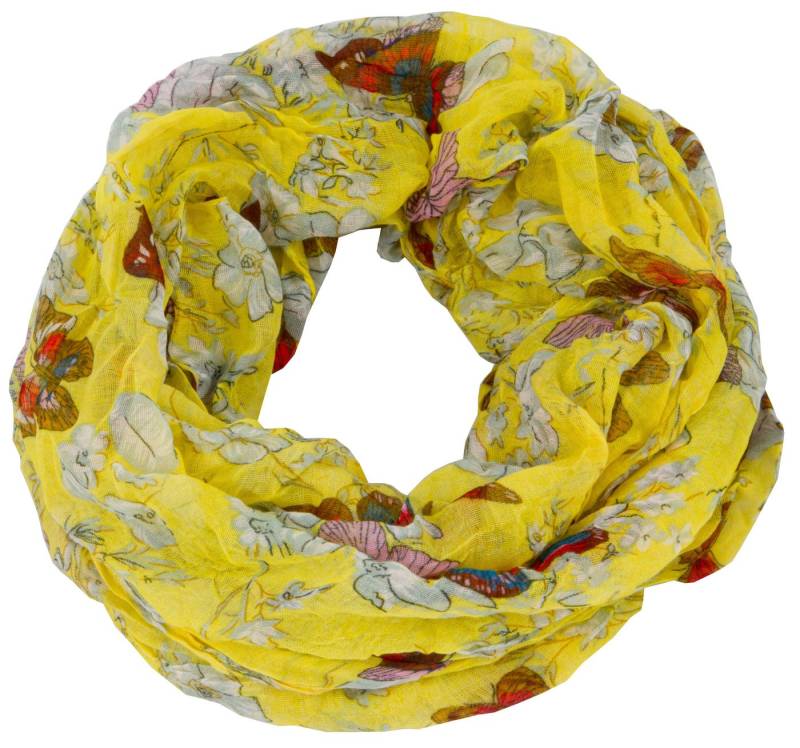 AvaMia Modeschal 3999-Butterfly Loop Schal Schlauchschal mit Schmetterlinge, gemustert 80 x 170 cm von AvaMia