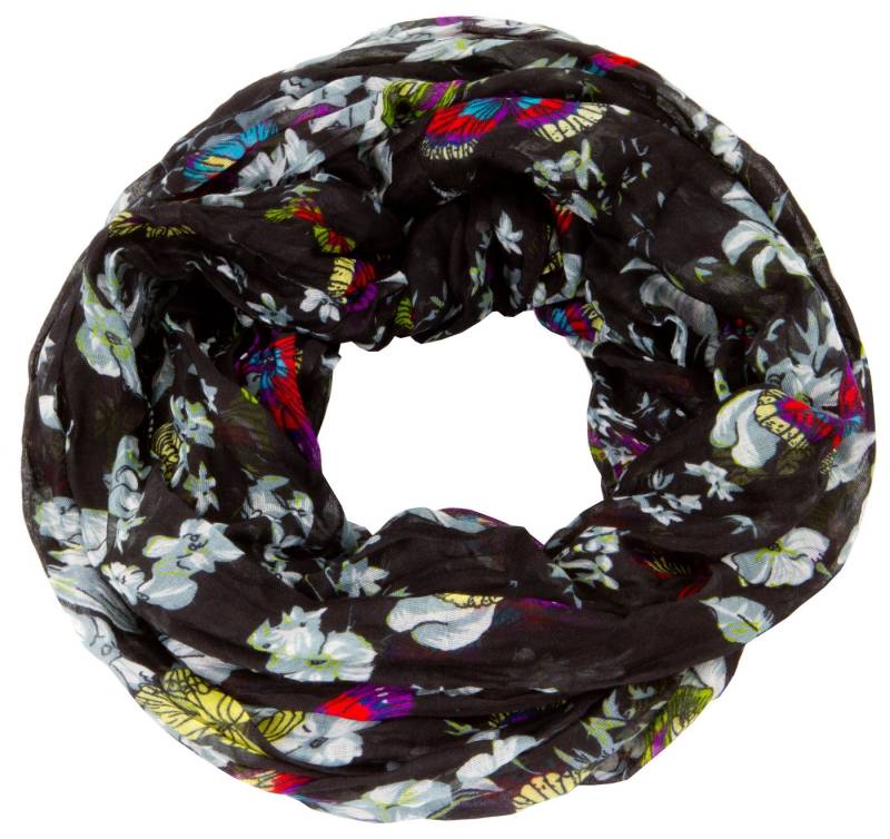 AvaMia Modeschal 3999-Butterfly Loop Schal Schlauchschal mit Schmetterlinge, gemustert 80 x 170 cm von AvaMia