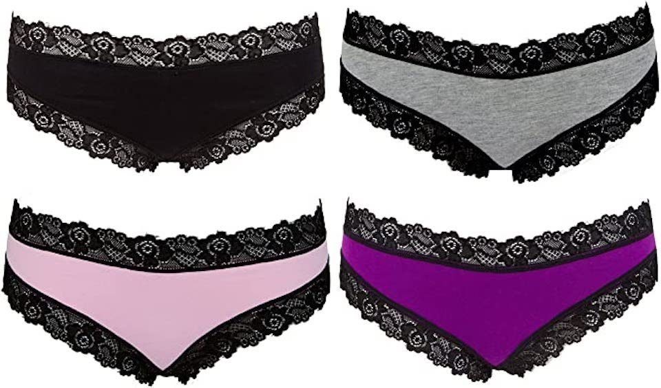 AvaMia Panty 6er Pack Hipster mit Spitze uni Panty French Knickers Damen Teen Spitze uni Panty French Knickers Damen Teen Panty von AvaMia