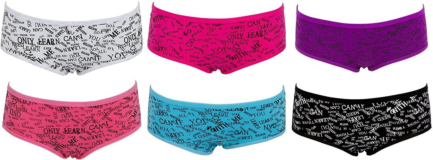 AvaMia Panty 6er Pack Pantys Uni Hotpants Sexy Print Hipster French Knickers Damen Teen 86802 (6er Set) 6er Pack Pantys Uni Hotpants Sexy Print Hipster French Knickers Damen Teen 86802 von AvaMia