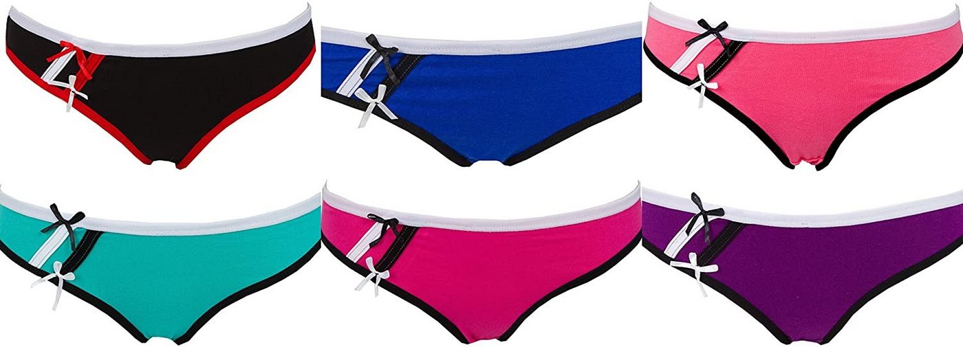 AvaMia Panty 6er Pack Pantys mit Spitze Uni Hotpants Hipster French Knickers Damen Teen Unterhose 86927 (6er Set) 6er Pack Pantys mit Spitze Uni Hotpants Hipster French Knickers Damen Teen Unterhose 86927 von AvaMia