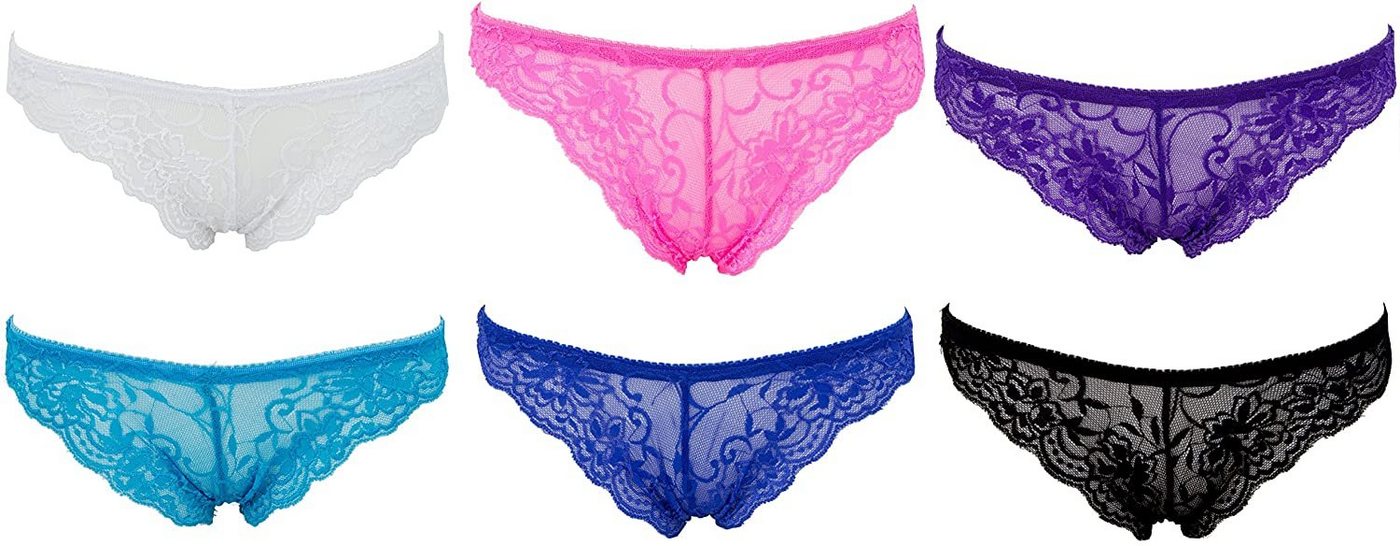 AvaMia Slip 6er Pack Slips Pantys mit Spitze Uni Hotpants Hipster French Knickers Damen Teen 86830 (6er Set) 6er Pack Slips Pantys mit Spitze Uni Hotpants Hipster French Knickers Damen Teen 86830 von AvaMia