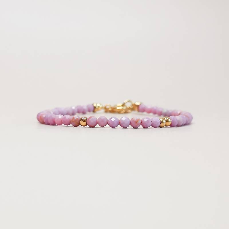 Ava & Imber | Funkelndes Lepidolith-Armband Lila Perlenarmband Edelsteine 3 Mm Facettiert Edelstein-Damenarmband von AvaandImber