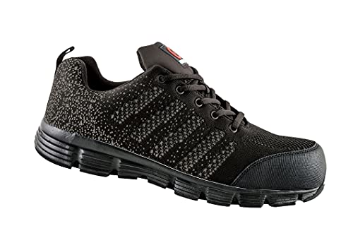 Avacore LUMO S1P Atmungsaktive Arbeitsschuhe Sicherheitschuhe Herren Halbschuhe Doppelte Kälteisolierung Schutz EN20347 (Schwarz/Grau, Numeric_43) von Avacore
