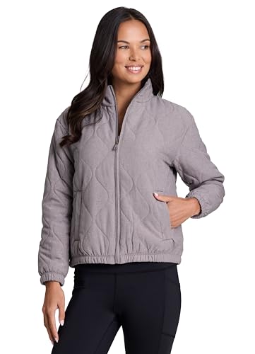 Avalanche Damenjacke mit Reißverschlusstaschen, für den täglichen Gebrauch, Mini-Puffer-Mock-Neck, Reißverschluss, Wanderjacke mit Taschen, Treibholz grau, M von Avalanche