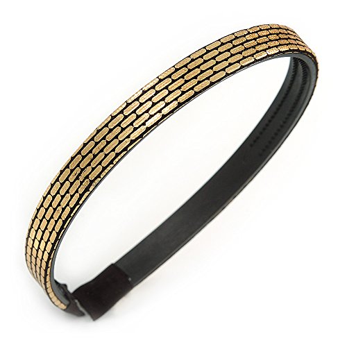 Avalaya, Haarreif mit Glitzerstoff, goldfarben/schwarz von Avalaya