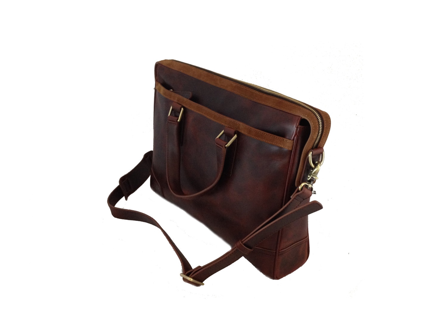 Handgemachte Antike Lederne Aktentasche von AvalloneLuxury
