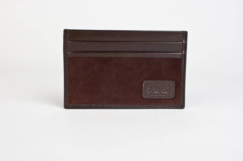 Schlanke Geldbörse - Kreditkartenetui Aus Braunem Ziegenleder Und Lamm-Velourleder von AvalloneLuxury