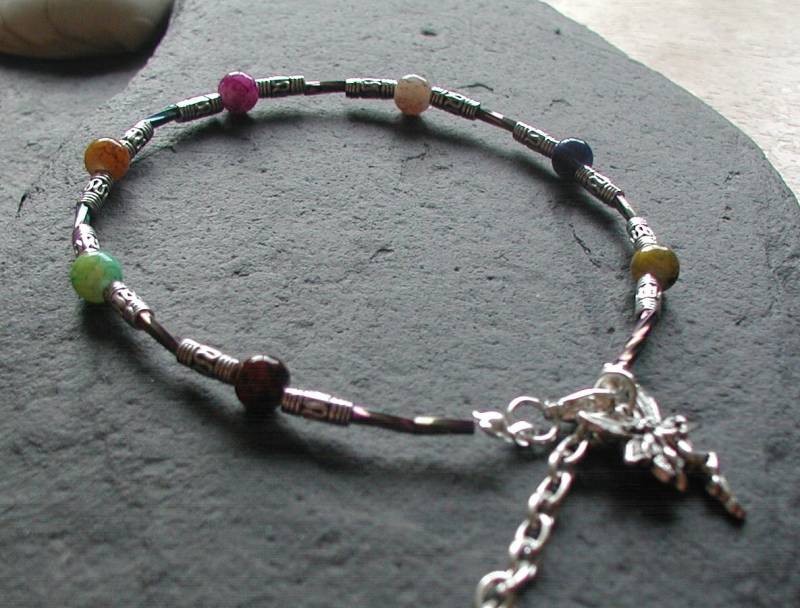 Chakra Perlen Fee Charm Fußkettchen Anklet Fantasy Festival Strand von AvalonSunsetDesigns