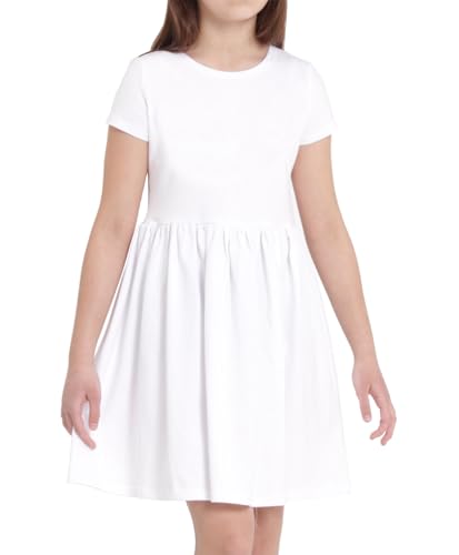 Avamiqamelli Mädchen Kleid Ausgestelltes Festlich Frü̱Hling Sommerkleid für Kinder Print Aufdrucke av52 Weiß 146 von Avamiqamelli