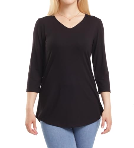 Damen Tunika Shirt Elegant Bluse Oberteil für Frauen Blumen Leoparden 3/4 Ärmel av71 48 Schwarz Damen Tunika Shirt Elegant Bluse Oberteil für Frauen Blumen Leoparden 3/4 Ärmel av71 48 Schwarz von Avamiqamelli
