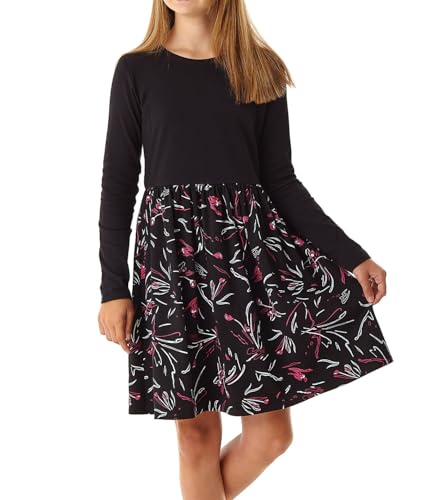 Avamiqamelli Mädchen Kleid Ausgestelltes Festlich Winter Herbst für Kinder Print Aufdrucke av52 Abstraktion Schwarz 140 von Avamiqamelli