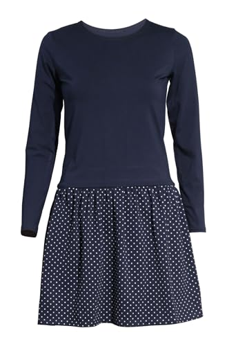 Mädchen Kleid Langarm Winterkleid für Kinder Leoparden Punkte Herbst Winter av66 Punkte Blau Langarm 158 von Avamiqamelli