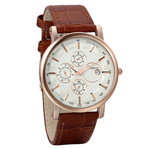 Avaner Armband Unisex Romantische Kalender Dekorative Analog Quarzwerk mit Leder Armband von Avaner