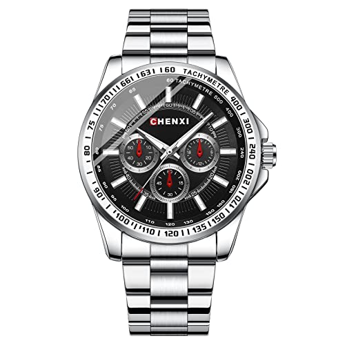 Avaner Herren Uhr Armbanduhr mit 3 Dekorative Zifferblatt Edelstahlband Herren Analog Quarzuhr für Männer von Avaner