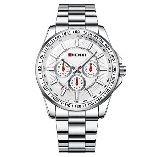 Avaner Herren Uhr Armbanduhr mit 3 Dekorative Zifferblatt Edelstahlband Herren Analog Quarzuhr für Männer von Avaner