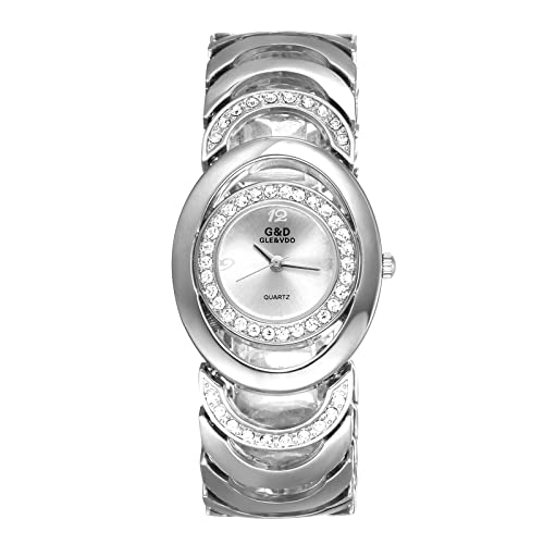 Avaner Armbanduhr Damen Uhr mit Oval Voll Diamant Gehäuse Damen Armbanduhr mit abnehmbares Armband Analog Quarzuhr für Frauen von Avaner
