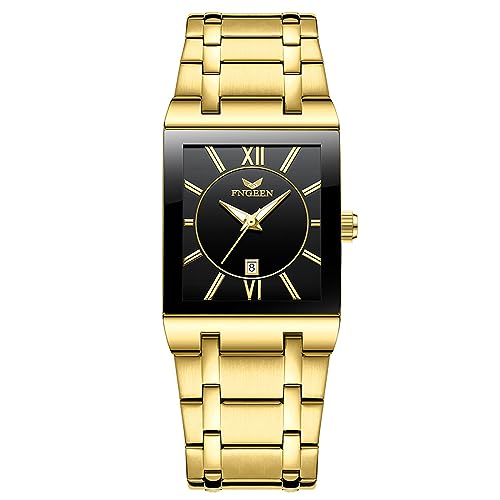 Avaner Armbanduhr Herren Uhr Quadratische Uhr aus Edelstahl Kalenderfunktion Business Herrenarmbanduhr für Männer von Avaner